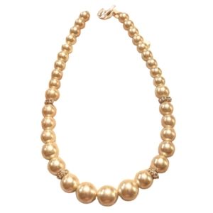 Chaps toggle clasp cz pearl necklace